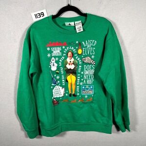Elf The‎ Movie Christmas Sweatshirt Girls 2XL (18/20) Green Graphic Pullover